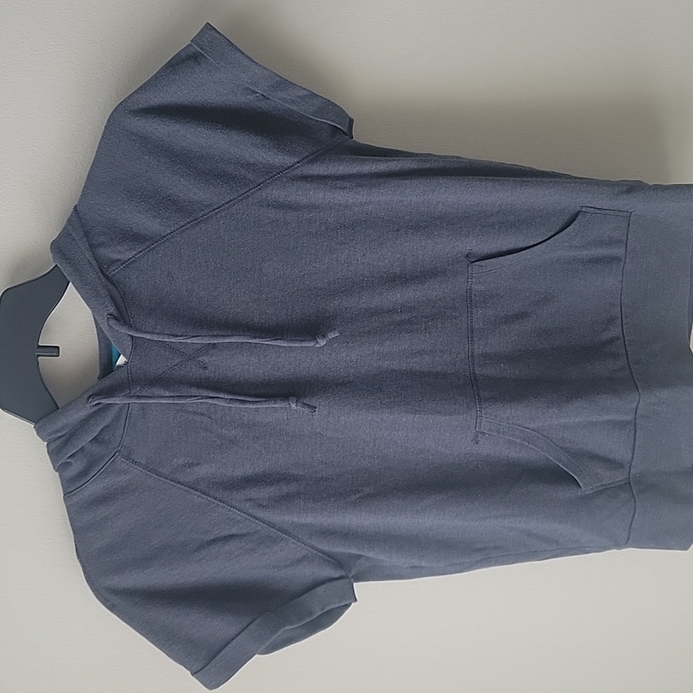 Old Navy Women Medium short sleeve Hoodie Sweatshirt‎ Pullover Top Hearther Blue